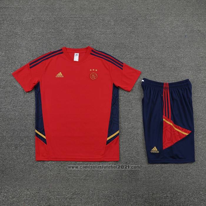 Fato de Treino Ajax Manga Curta 2022-2023 Vermelho - Calcas Curta
